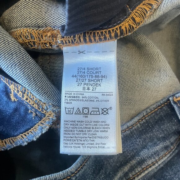 Gap High Rise True Skinny Denim Jeans in Medium Indigo Size 27 / 4 Short - Picture 7 of 12